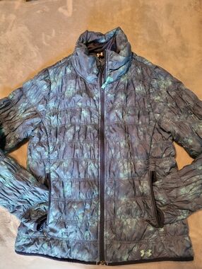 Under Armour Ladies Coldgesr Infrared Puffer Jacket Med Blue 1250447 EUC Warm